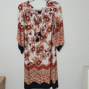 Easy, Boho style dress in gorgeous print, Size 12